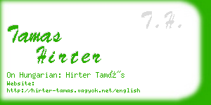 tamas hirter business card